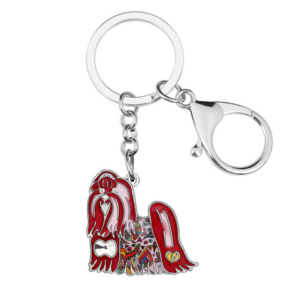 Μπρελόκ με μπρελόκ από κράμα Bonsny Μάλτας μπρελόκ για σκύλους Lovely Animal Pets Μπρελόκ Κοσμήματα για γυναίκες κορίτσια Τσάντα τσάντα αυτοκινήτου Γούρια Αξεσουάρ