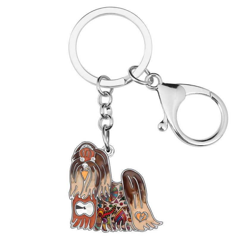 Μπρελόκ με μπρελόκ από κράμα Bonsny Μάλτας μπρελόκ για σκύλους Lovely Animal Pets Μπρελόκ Κοσμήματα για γυναίκες κορίτσια Τσάντα τσάντα αυτοκινήτου Γούρια Αξεσουάρ