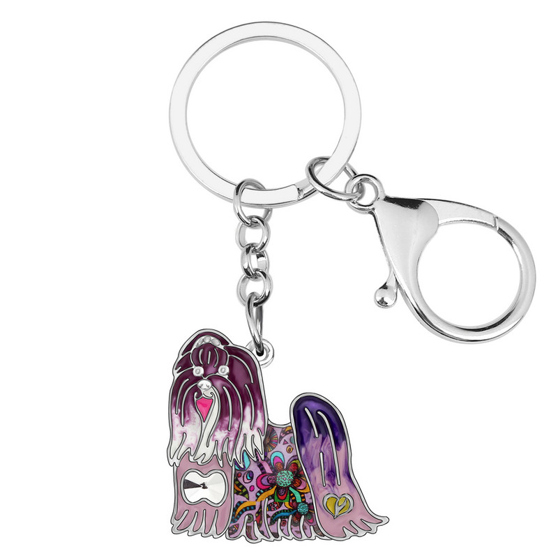 Μπρελόκ με μπρελόκ από κράμα Bonsny Μάλτας μπρελόκ για σκύλους Lovely Animal Pets Μπρελόκ Κοσμήματα για γυναίκες κορίτσια Τσάντα τσάντα αυτοκινήτου Γούρια Αξεσουάρ