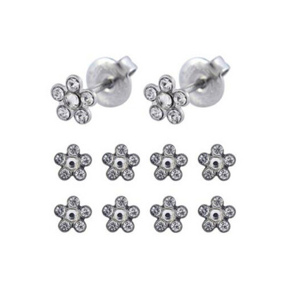 8 τμχ Γοητευτικό λουλούδι Σκουλαρίκι με καρφωτό αυτί Σετ οδοντωτών σκουλαρίκια ζιρκόν Push-back Σκουλαρίκια Cartilage Tragus Ear Stud Piercing 20g Κοσμήματα