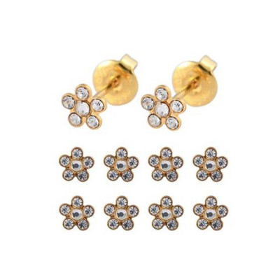 8 τμχ Γοητευτικό λουλούδι Σκουλαρίκι με καρφωτό αυτί Σετ οδοντωτών σκουλαρίκια ζιρκόν Push-back Σκουλαρίκια Cartilage Tragus Ear Stud Piercing 20g Κοσμήματα