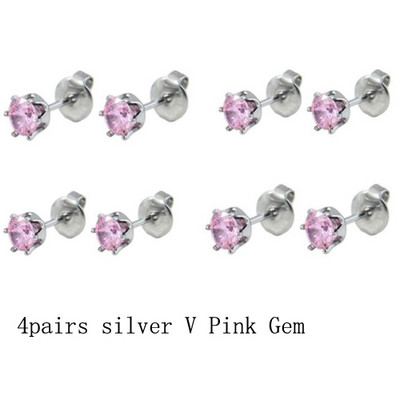 8 τμχ Γοητευτικό λουλούδι Σκουλαρίκι με καρφωτό αυτί Σετ οδοντωτών σκουλαρίκια ζιρκόν Push-back Σκουλαρίκια Cartilage Tragus Ear Stud Piercing 20g Κοσμήματα