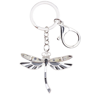 Bonsny Email Dragonfly Breloc Breloc Femei Poștă Breloc Nouă Moda Bijuterii Animale Accesorii Cheie Mașină Preț en-gros