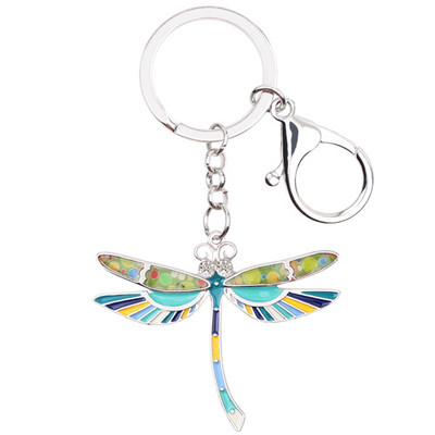 Bonsny Email Dragonfly Breloc Breloc Femei Poștă Breloc Nouă Moda Bijuterii Animale Accesorii Cheie Mașină Preț en-gros