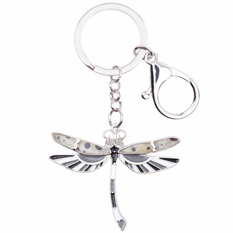 Bonsny Email Dragonfly Breloc Breloc Femei Poștă Breloc Nouă Moda Bijuterii Animale Accesorii Cheie Mașină Preț en-gros