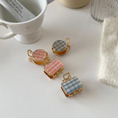 Fată de modă coreeană, dulce, carouri, crab, breton, agrafă, gheare de păr, accesorii de păr pentru femei, vara 2022