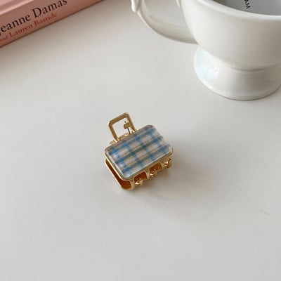 Fată de modă coreeană, dulce, carouri, crab, breton, agrafă, gheare de păr, accesorii de păr pentru femei, vara 2022