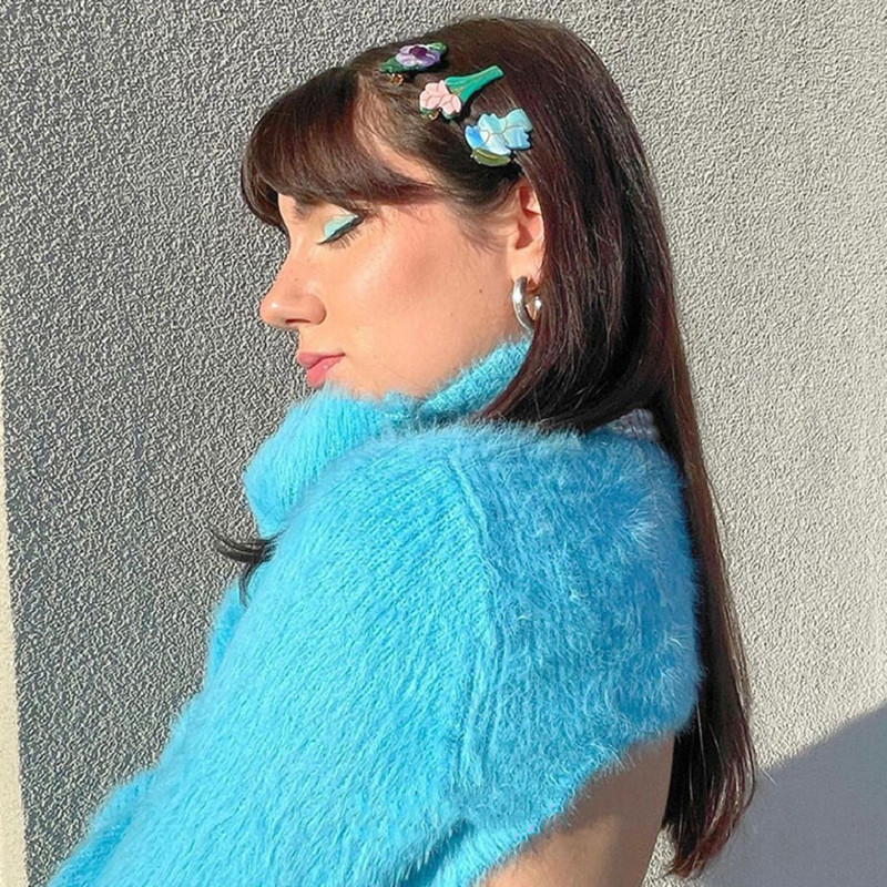 Coreeană drăguță din acetat, margaretă, agrafă de păr lalea pentru femei, fete, flori de glicine, agrafe, breton, agrafă, accesorii pentru păr