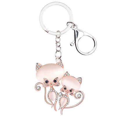 Bonsny Metal Strass Pisica Pisicuta Breloc Breloc Geanta Breloc Opal Breloc Noua Moda Bijuterii Animale pentru Femei