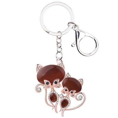 Bonsny Metal Strass Pisica Pisicuta Breloc Breloc Geanta Breloc Opal Breloc Noua Moda Bijuterii Animale pentru Femei