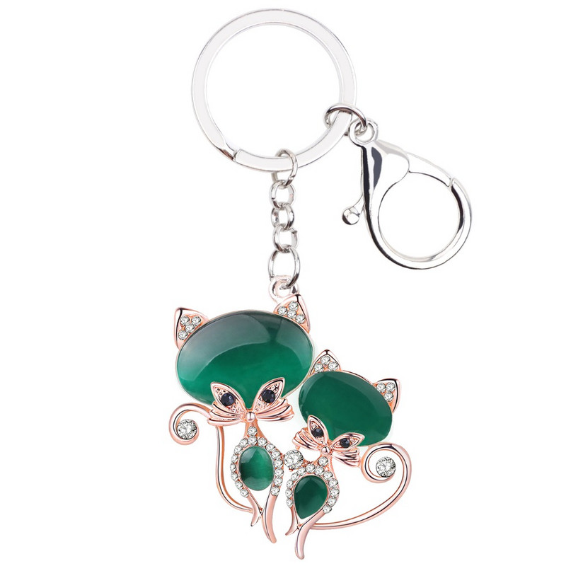 Bonsny Metal Strass Pisica Pisicuta Breloc Breloc Geanta Breloc Opal Breloc Noua Moda Bijuterii Animale pentru Femei