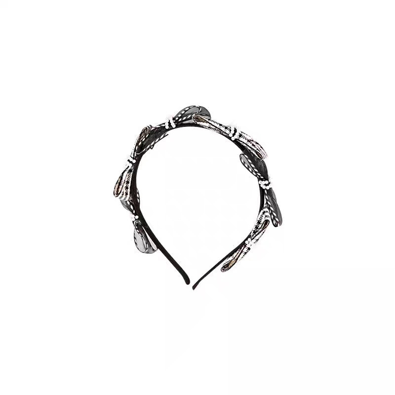 Koreai divat Retro Houndstooth Pearl Bow hajpánt Luxus fejlett fejdísz fejpánt lányoknak női hajkiegészítők