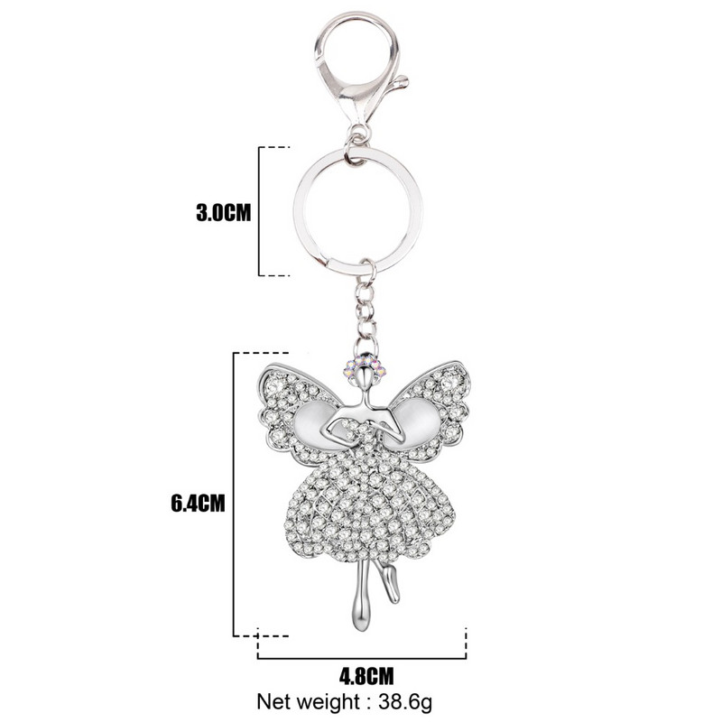 Breloc de chei Bonsny cu strass complet Zână Înger Breloc geantă Breloc Breloc Nouă Bijuterii de modă Accesorii pentru femei