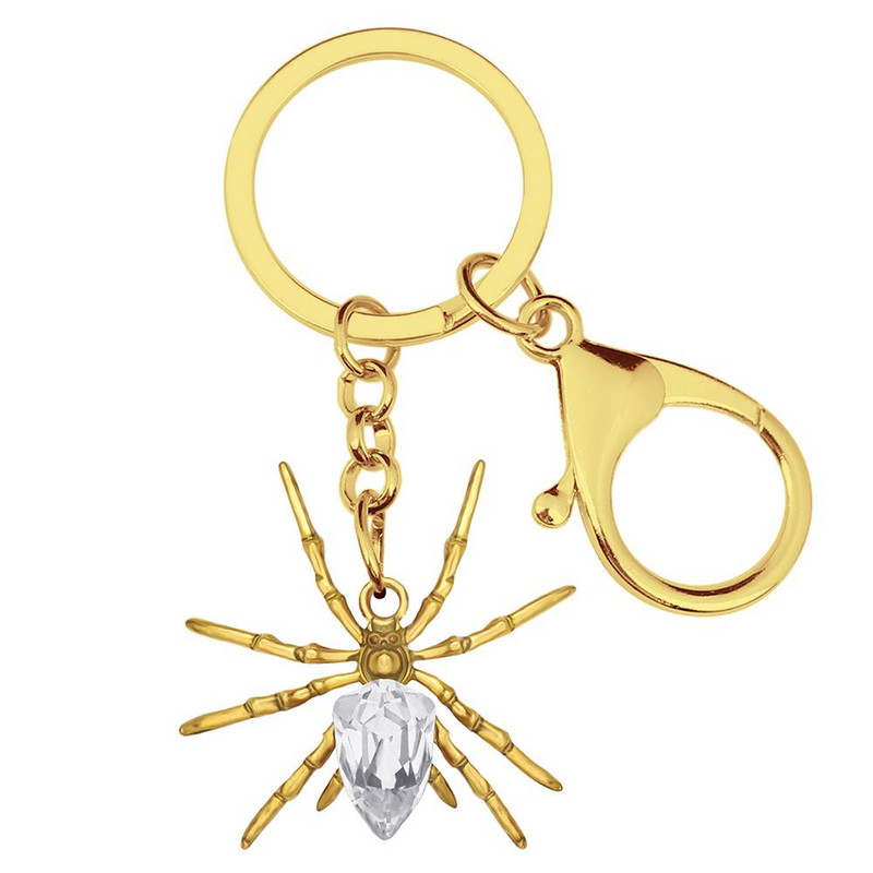 Bonsny κράμα κρυστάλλου αντίκες επιχρυσωμένα μπρελόκ αράχνη Μπρελόκ για ζώα Κοσμήματα για γυναίκες εραστές μοντέρνες τσάντες δώρου