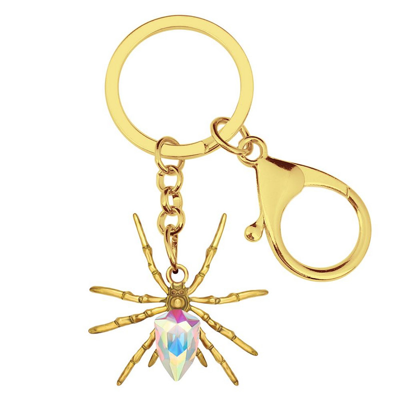 Bonsny κράμα κρυστάλλου αντίκες επιχρυσωμένα μπρελόκ αράχνη Μπρελόκ για ζώα Κοσμήματα για γυναίκες εραστές μοντέρνες τσάντες δώρου