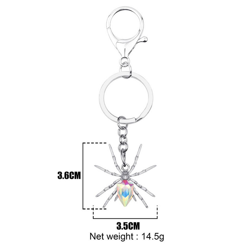 Bonsny κράμα κρυστάλλου αντίκες επιχρυσωμένα μπρελόκ αράχνη Μπρελόκ για ζώα Κοσμήματα για γυναίκες εραστές μοντέρνες τσάντες δώρου