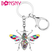 Μπρελόκ από κράμα Bonsny Bee Bee Χαριτωμένα ένθετα κοσμήματα μπρελόκ για γυναίκες, κορίτσια, φίλες, Μοντέρνο δώρο Αξεσουάρ αυτοκινήτου