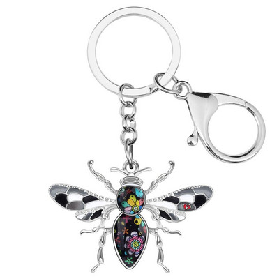 Μπρελόκ από κράμα Bonsny Bee Bee Χαριτωμένα ένθετα κοσμήματα μπρελόκ για γυναίκες, κορίτσια, φίλες, Μοντέρνο δώρο Αξεσουάρ αυτοκινήτου