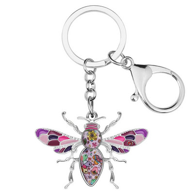 Μπρελόκ από κράμα Bonsny Bee Bee Χαριτωμένα ένθετα κοσμήματα μπρελόκ για γυναίκες, κορίτσια, φίλες, Μοντέρνο δώρο Αξεσουάρ αυτοκινήτου