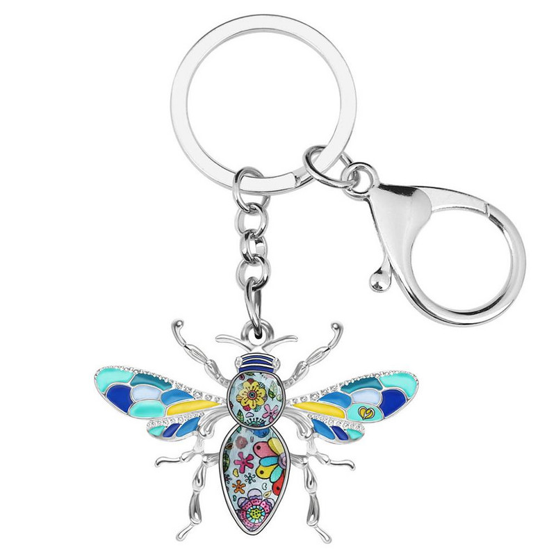 Μπρελόκ από κράμα Bonsny Bee Bee Χαριτωμένα ένθετα κοσμήματα μπρελόκ για γυναίκες, κορίτσια, φίλες, Μοντέρνο δώρο Αξεσουάρ αυτοκινήτου