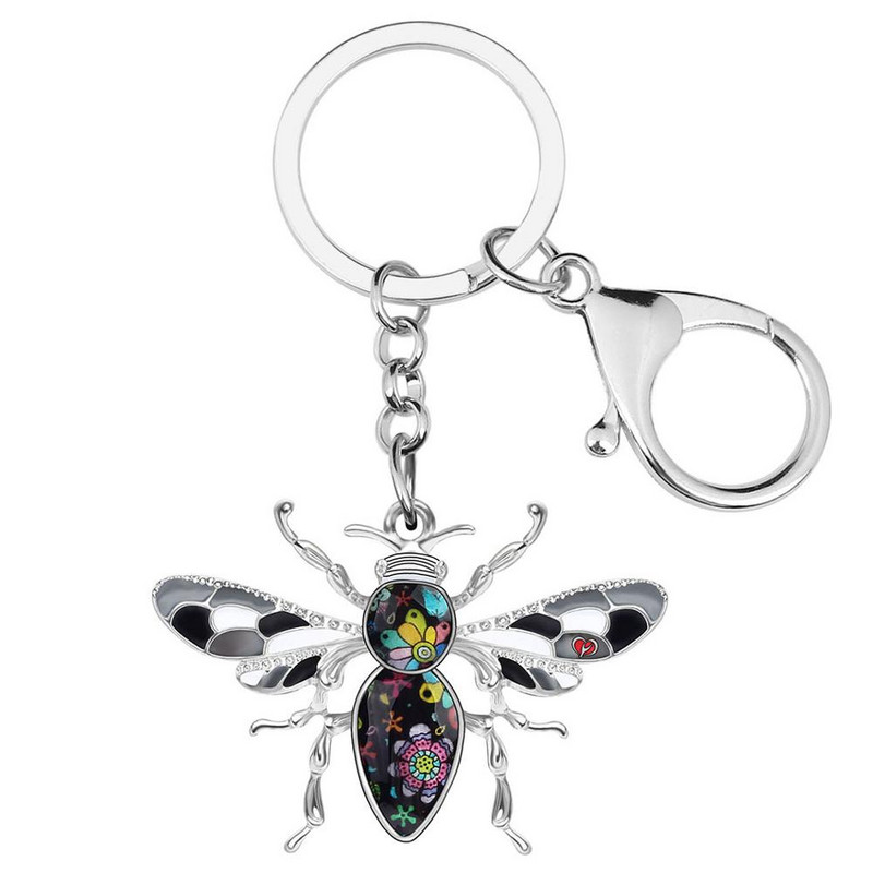 Μπρελόκ από κράμα Bonsny Bee Bee Χαριτωμένα ένθετα κοσμήματα μπρελόκ για γυναίκες, κορίτσια, φίλες, Μοντέρνο δώρο Αξεσουάρ αυτοκινήτου