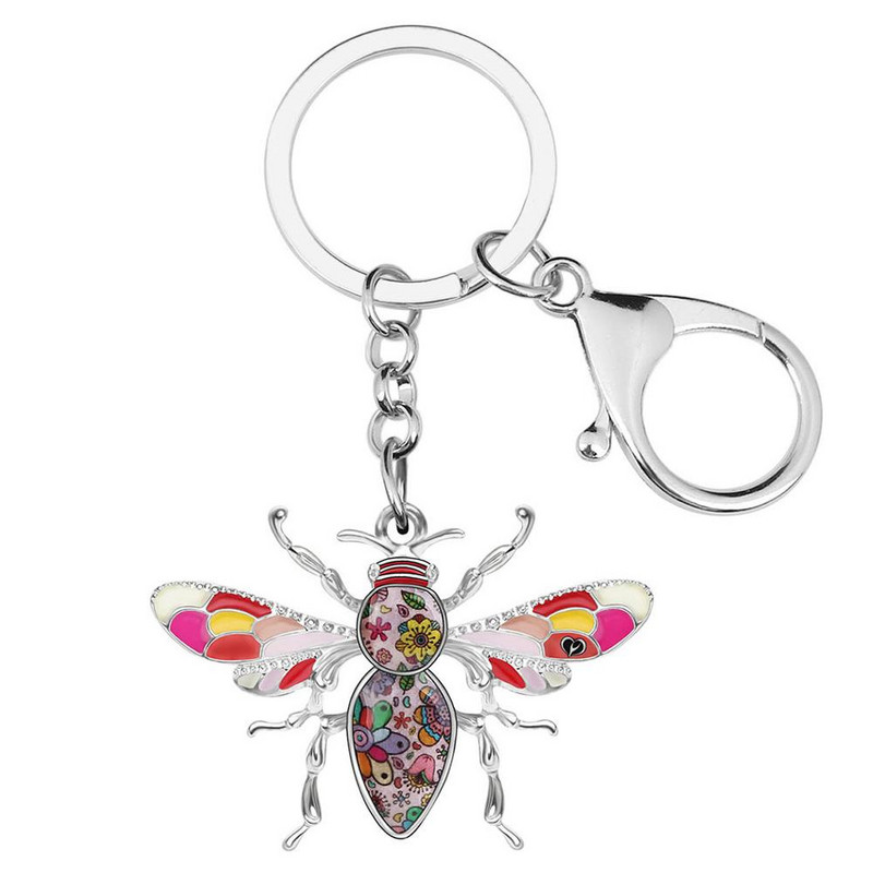 Μπρελόκ από κράμα Bonsny Bee Bee Χαριτωμένα ένθετα κοσμήματα μπρελόκ για γυναίκες, κορίτσια, φίλες, Μοντέρνο δώρο Αξεσουάρ αυτοκινήτου