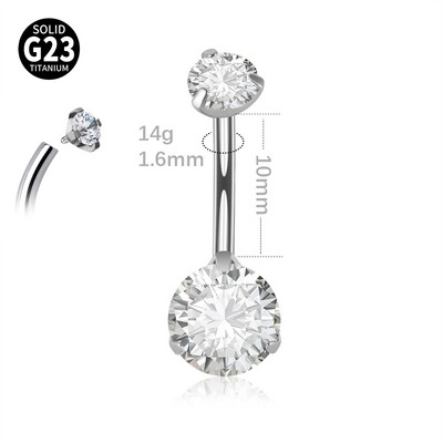 1 τεμ G23 Titanium Διπλό Κυβικό Ζιργκόν Ομφαλός Σκουλαρίκι Σκουλαρίκι Καμπύλες Καμπύλες Σκουλαρίκι Σώμα Κοσμήματα Lobe Jewellery