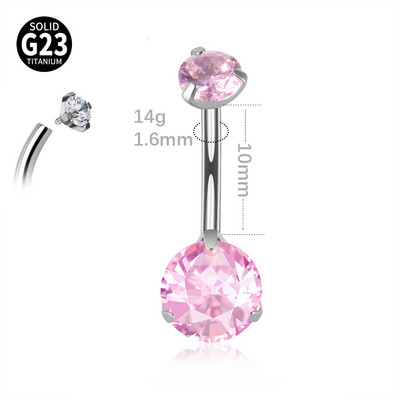 1 τεμ G23 Titanium Διπλό Κυβικό Ζιργκόν Ομφαλός Σκουλαρίκι Σκουλαρίκι Καμπύλες Καμπύλες Σκουλαρίκι Σώμα Κοσμήματα Lobe Jewellery