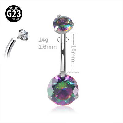 1 τεμ G23 Titanium Διπλό Κυβικό Ζιργκόν Ομφαλός Σκουλαρίκι Σκουλαρίκι Καμπύλες Καμπύλες Σκουλαρίκι Σώμα Κοσμήματα Lobe Jewellery