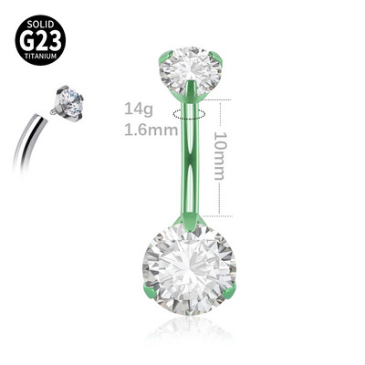 1 τεμ G23 Titanium Διπλό Κυβικό Ζιργκόν Ομφαλός Σκουλαρίκι Σκουλαρίκι Καμπύλες Καμπύλες Σκουλαρίκι Σώμα Κοσμήματα Lobe Jewellery