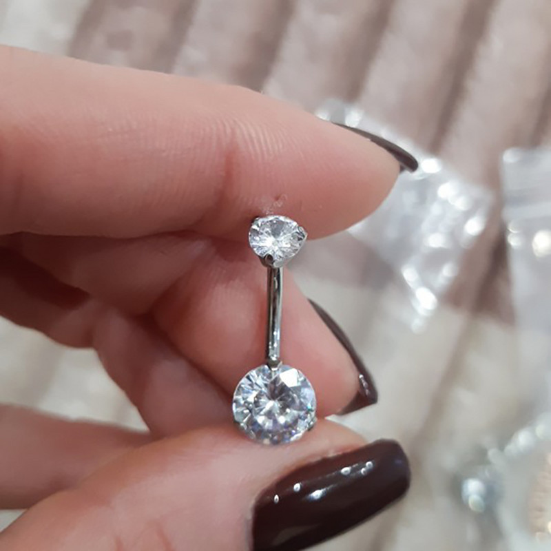 1 τεμ G23 Titanium Διπλό Κυβικό Ζιργκόν Ομφαλός Σκουλαρίκι Σκουλαρίκι Καμπύλες Καμπύλες Σκουλαρίκι Σώμα Κοσμήματα Lobe Jewellery