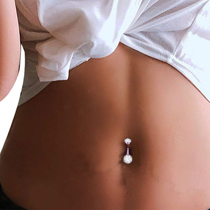 1 τεμ G23 Titanium Διπλό Κυβικό Ζιργκόν Ομφαλός Σκουλαρίκι Σκουλαρίκι Καμπύλες Καμπύλες Σκουλαρίκι Σώμα Κοσμήματα Lobe Jewellery