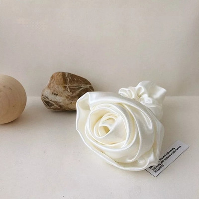 FFLACELL New France Vintage Elegant Matase Simulata Satin Alb Trandafir Band Elastica De Par Pentru Femei Accesorii Nunta