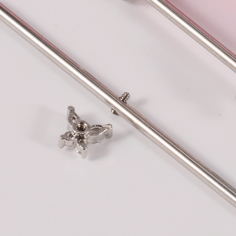 10 buc Industrial Barbell Piercing CZ Gem Wing Lanț de inimă atârnând Barbells drepte Cartilage Gauge Cercei pentru femei en-gros