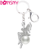 Bonsny Zână Înger Breloc Breloc Geantă Decorare Geanta de mână Breloc din aliaj Strass Breloc Nouă Bijuterii de modă pentru femei