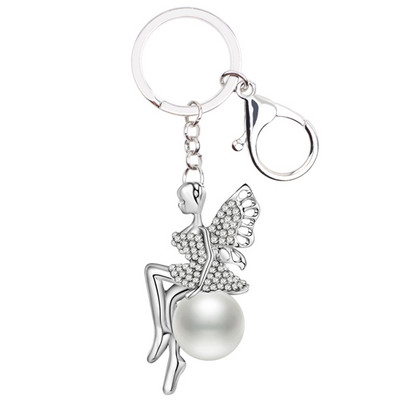 Bonsny Zână Înger Breloc Breloc Geantă Decorare Geanta de mână Breloc din aliaj Strass Breloc Nouă Bijuterii de modă pentru femei