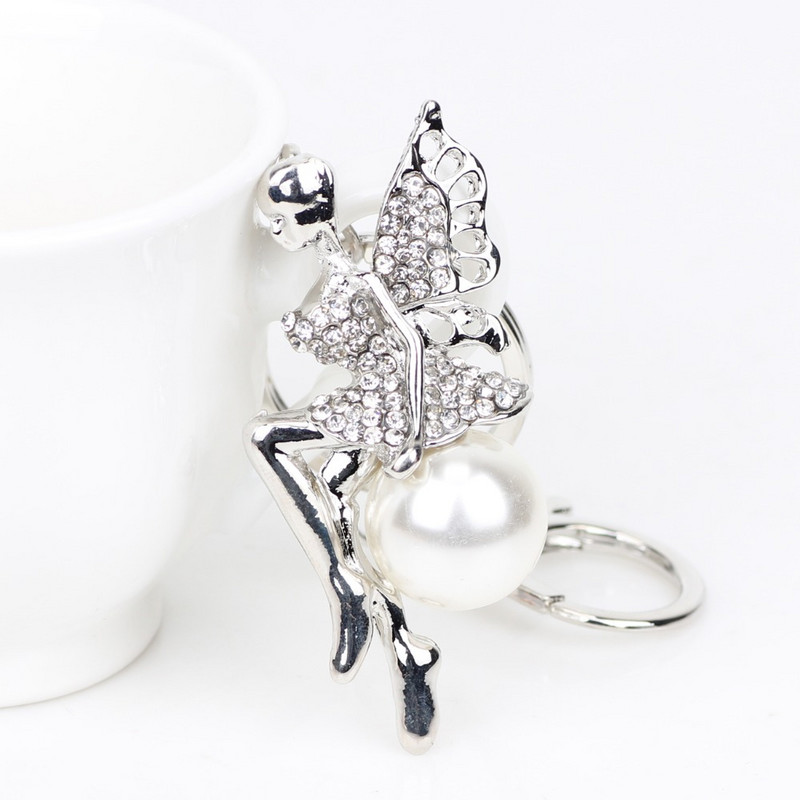 Bonsny Zână Înger Breloc Breloc Geantă Decorare Geanta de mână Breloc din aliaj Strass Breloc Nouă Bijuterii de modă pentru femei