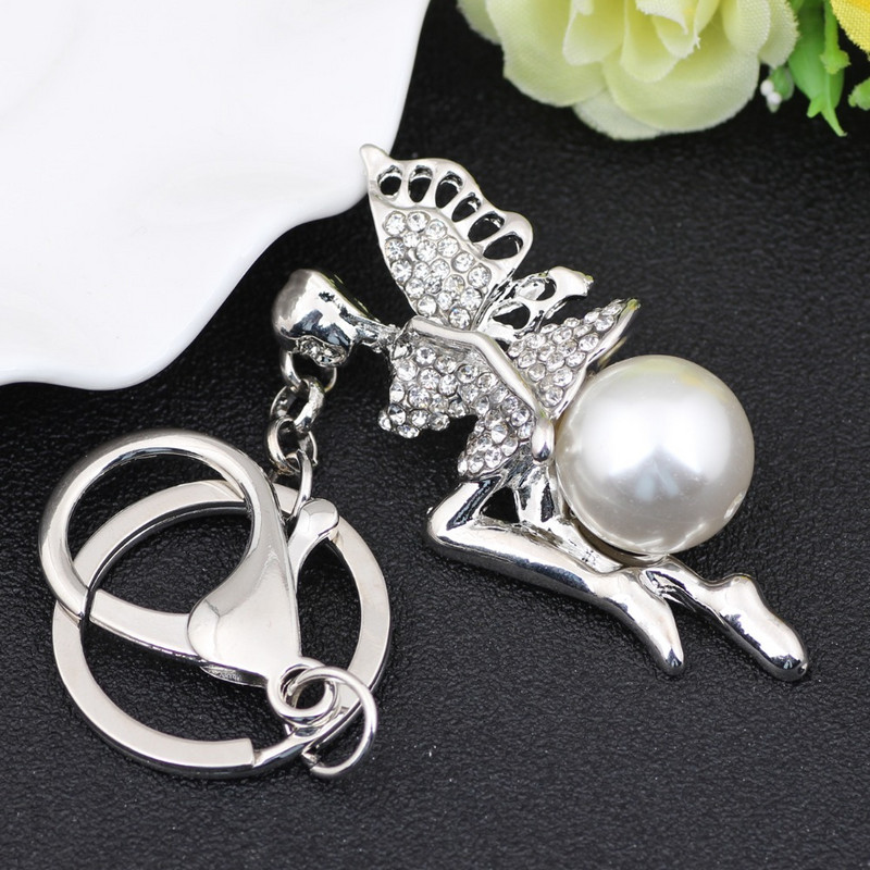 Bonsny Zână Înger Breloc Breloc Geantă Decorare Geanta de mână Breloc din aliaj Strass Breloc Nouă Bijuterii de modă pentru femei