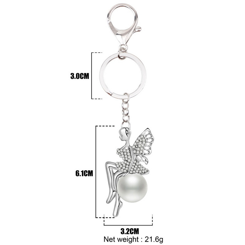 Bonsny Zână Înger Breloc Breloc Geantă Decorare Geanta de mână Breloc din aliaj Strass Breloc Nouă Bijuterii de modă pentru femei