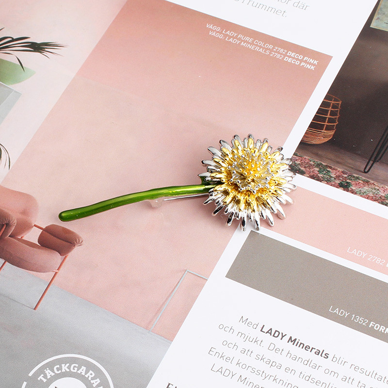 Pomlee, broșe de păpădie email, nou sosire, pentru femei, ace de flori, bijuterii cu design elegant de primăvară, de înaltă calitate, nou 2021