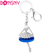 Bonsny Ballet Dancer Girl Breloc Breloc Poșetă Decorare Geantă Breloc Din aliaj Strass Breloc Bijuterii de modă pentru femei