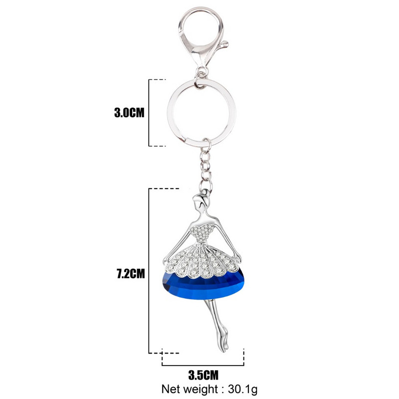 Bonsny Ballet Dancer Girl Breloc Breloc Poșetă Decorare Geantă Breloc Din aliaj Strass Breloc Bijuterii de modă pentru femei