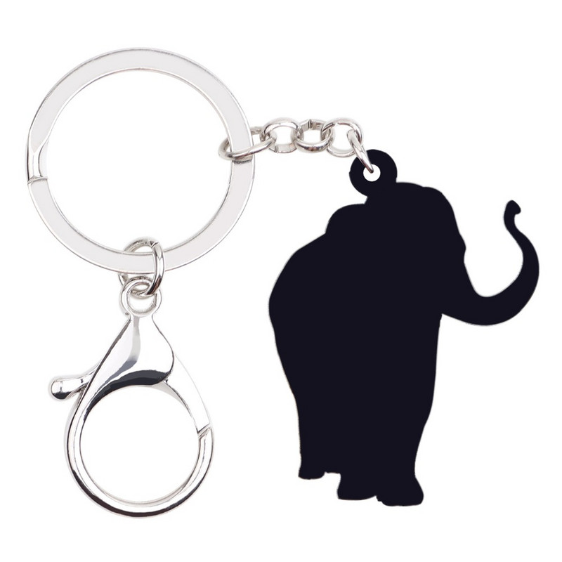 Bonsny Acrilic Fericit În picioare Elefant Pisicuță Breloc Inele Breloc Bijuterii Animale din Jungle Africană Pentru Femei Fete Pandantiv Geanta