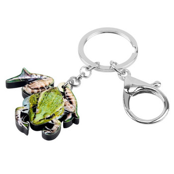 Bonsny Acrylic Jumping Frog Μπρελόκ Θήκη Μπρελόκ Καλοκαιρινό φυσικό κόσμημα ζώων για γυναίκες κορίτσια Τσάντα αυτοκινήτου Γούρια Κρεμαστό δώρο