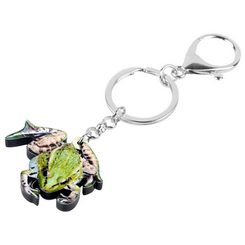 Bonsny Acrylic Jumping Frog Μπρελόκ Θήκη Μπρελόκ Καλοκαιρινό φυσικό κόσμημα ζώων για γυναίκες κορίτσια Τσάντα αυτοκινήτου Γούρια Κρεμαστό δώρο