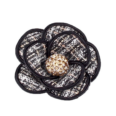 Luxus teljes strasszos kamélia melltűk nőknek Kristály Rózsa Virág Bross Pins Férfi Kiegészítők Ékszerek