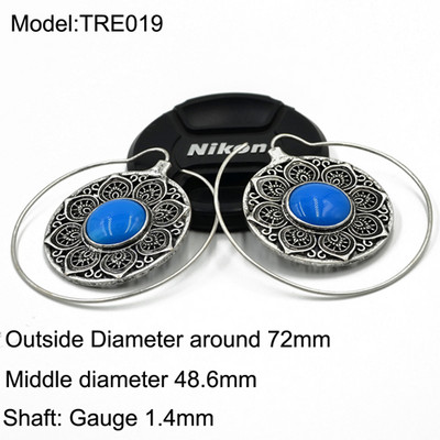 Pereche de modă alamă cupru tribal indian spirală cercei picătură bijuterii fermecătoare dangle ureche piercing indicator de greutate bijuterii pentru corp