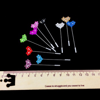 Дамски комплект игли за брошка с шал със стрази 10 бр. Сърце, кристални игли за хиджаб, предпазни щипки за забрадки