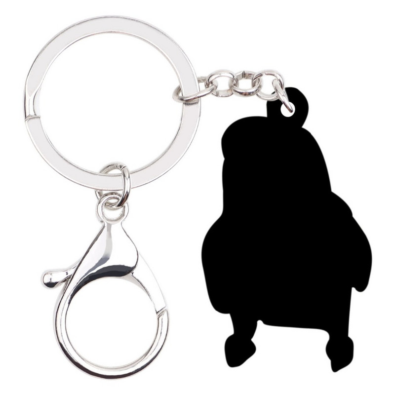 Bonsny acrilic drăguț verde-obraz conure pasăre breloc breloc inele bijuterii animale de modă pentru femei fete cadou decorare