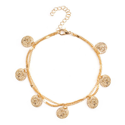 Nouă modă, simplu, lanț de aur, glezne pentru femei, vintage, metal, ciucuri, monedă, portret, gleznă, brățară, lanț pentru picioare, bijuterii de plajă boho